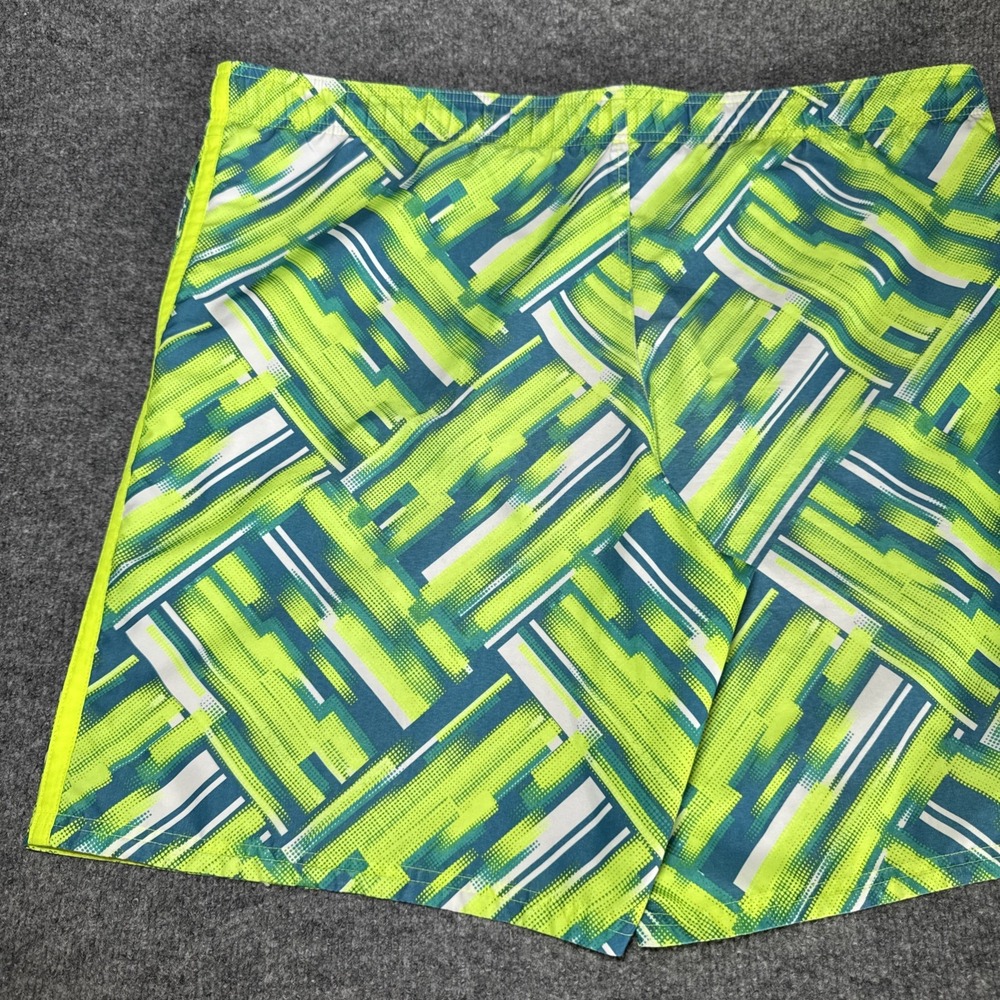 Nike Board Shorts Green Geometric Swim Trunks Men L Mesh Lined Surf Better World - Picture 8 of 12